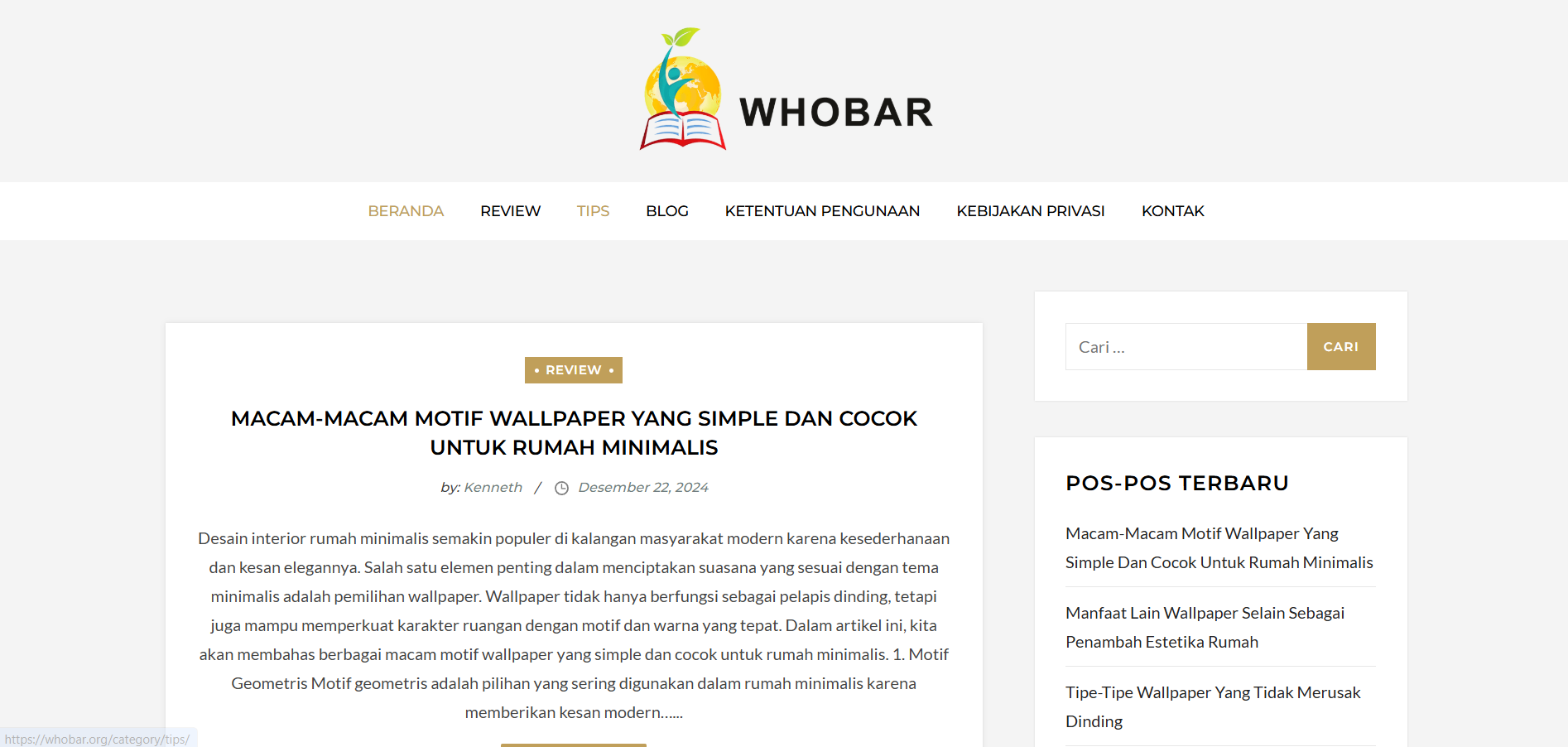 Pilihan Motif Wallpaper yang Simple dan Cocok untuk Rumah Minimalis